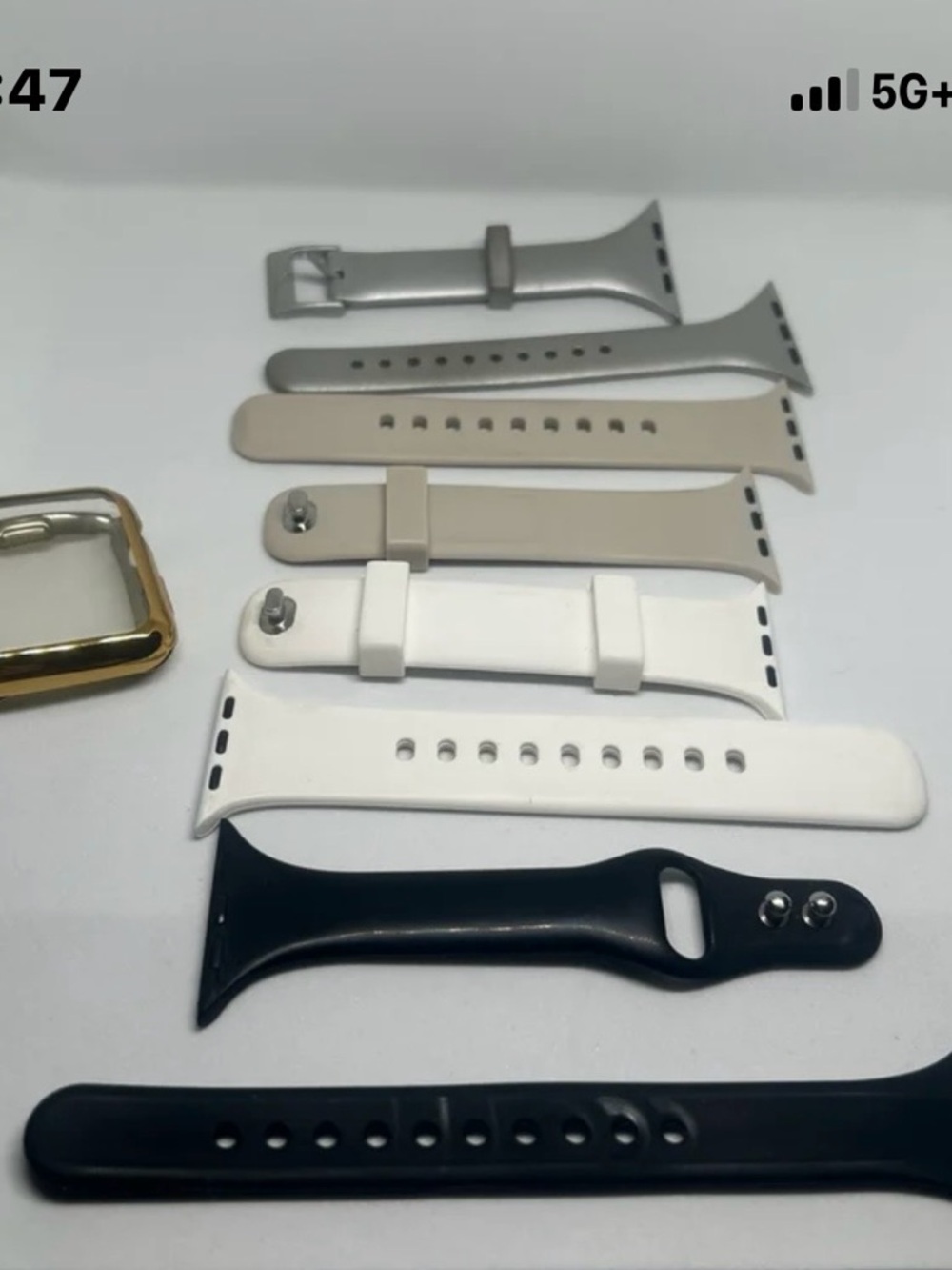 Interchangeable Silicone Watch Bands - White, Black, Beige, Silver